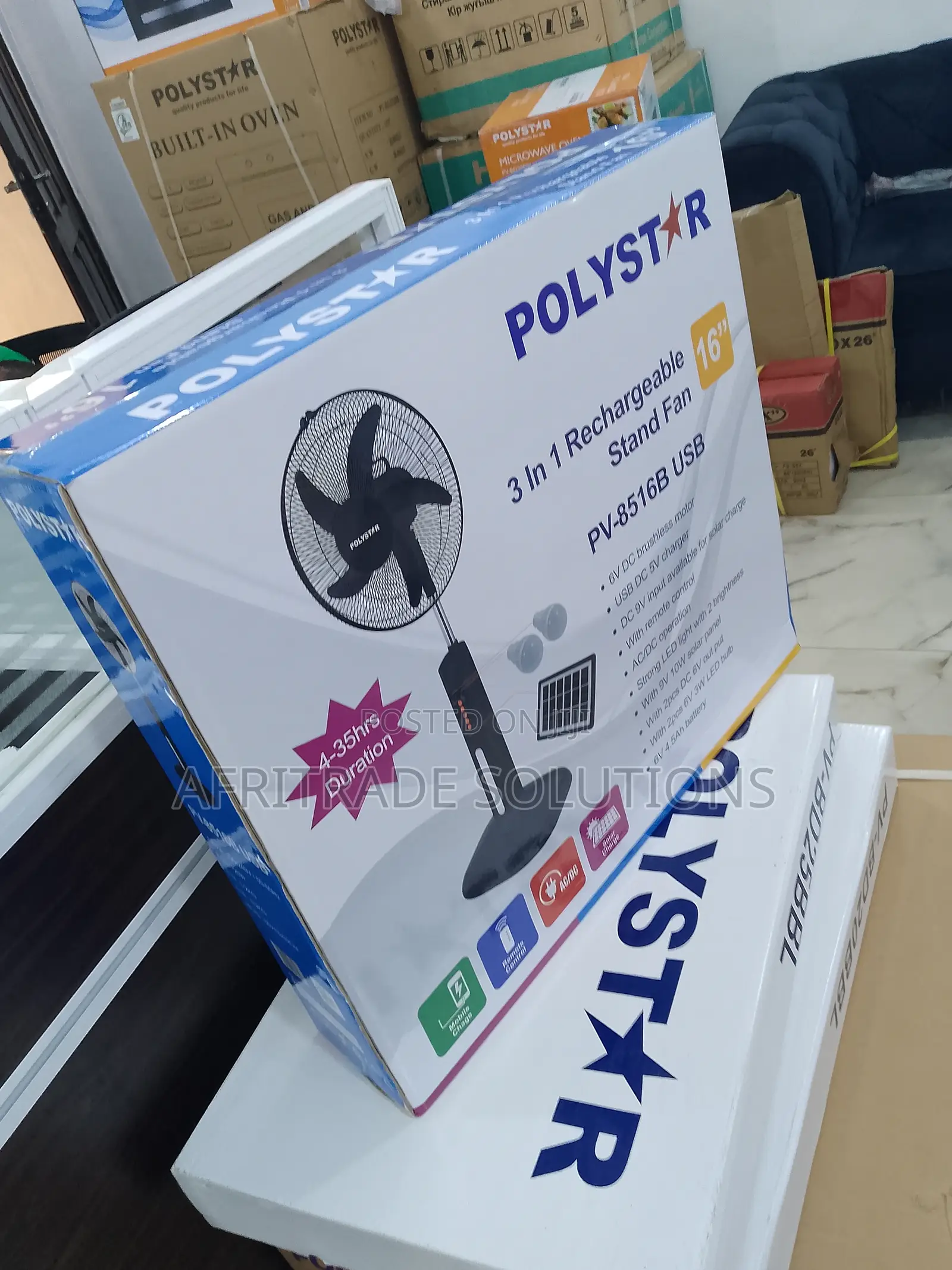 Durable Rechargeable Polystar 3in1 Fan