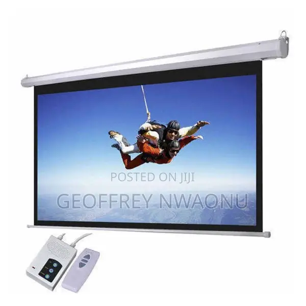 144 X144 Motorized Projector Screen|Remote-Controlled Screen