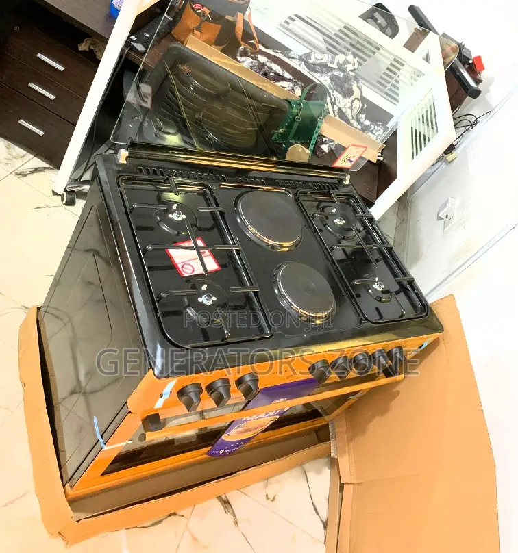 Double Maxi 60*90 {4+2} Burner Gas Cooker Wood {F9E42G2}