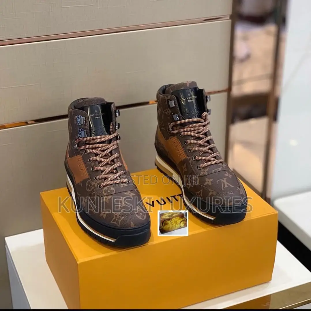 Virgil Ahblo X Louis Vuitton Harlem Brown High Top Boot