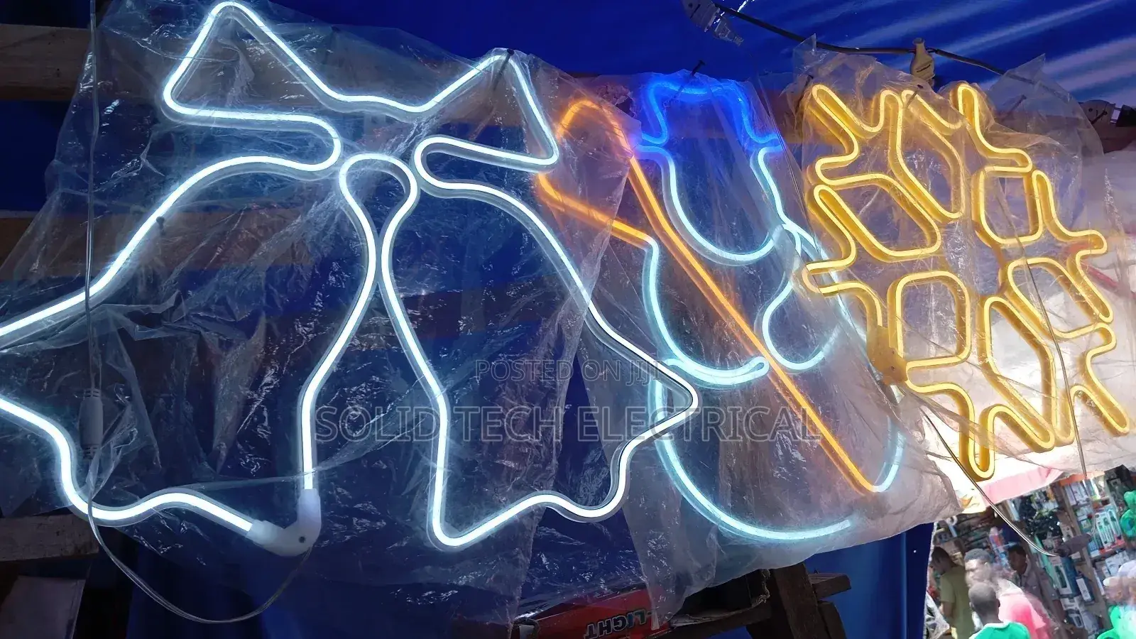 Bell and Snowman Christmas Light Design