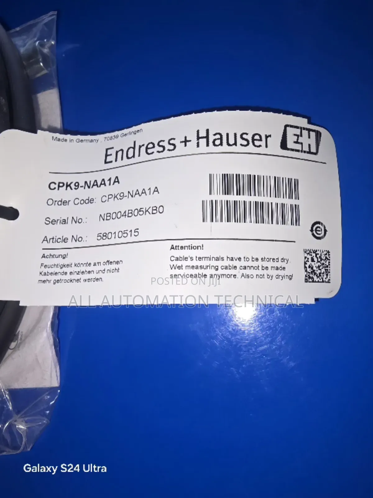 CPK9-NAA1A | Endress+Hauser Terminated Ph | Measuring Cables