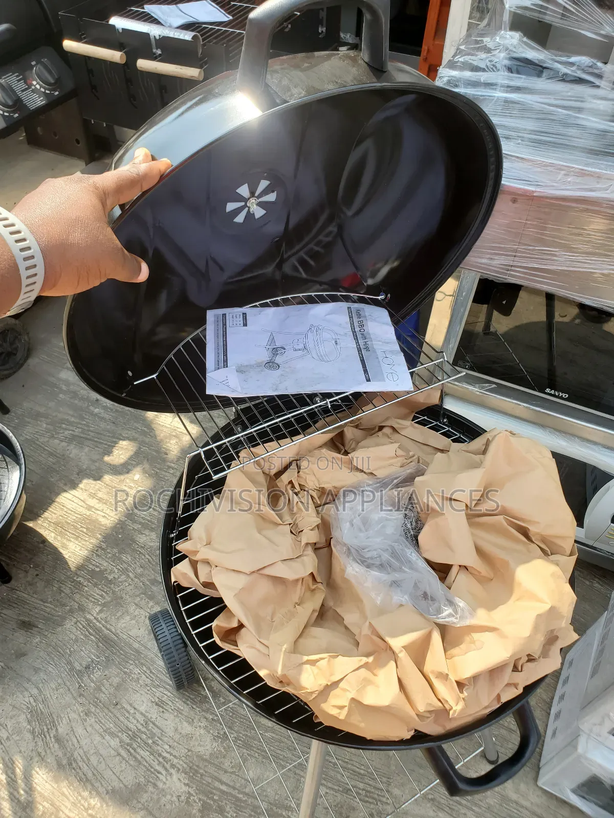 Charcoal BBQ Kettle BBQ With Hinge Modern Barbecue Grill