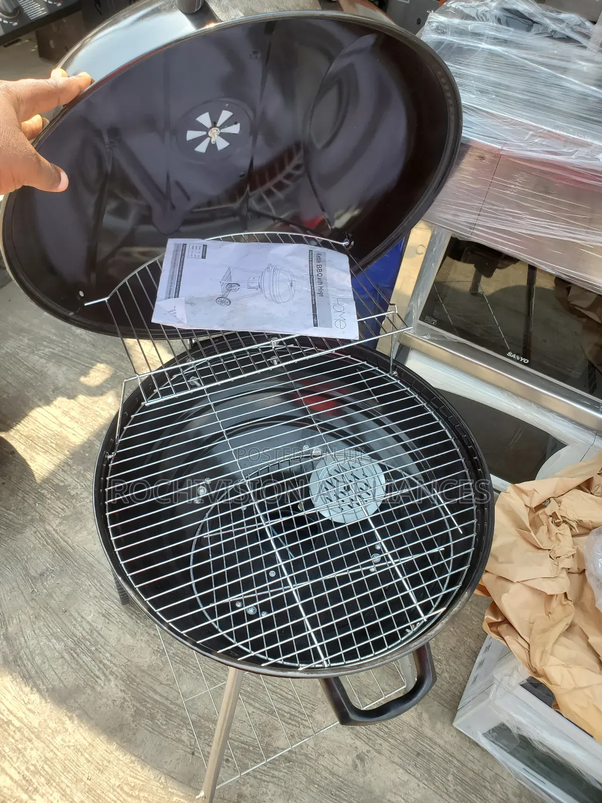 Charcoal BBQ Kettle BBQ With Hinge Modern Barbecue Grill
