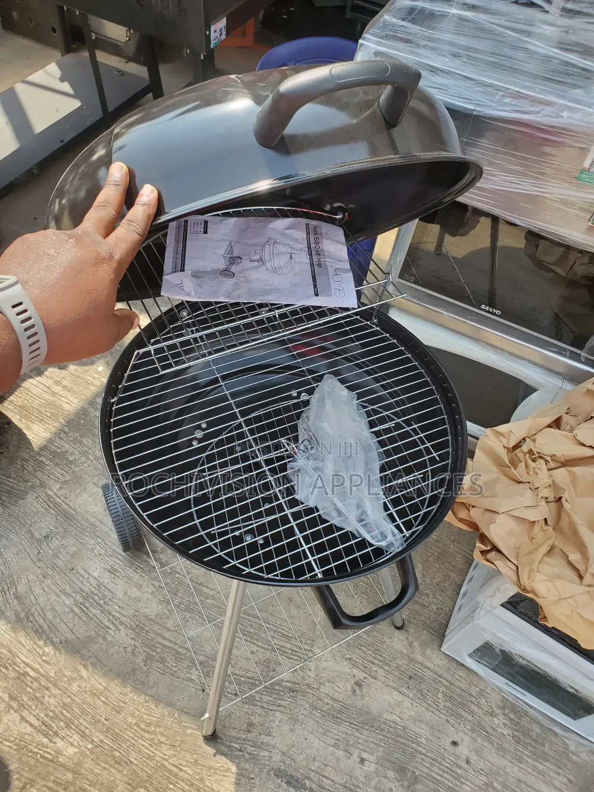 Charcoal BBQ Kettle BBQ With Hinge Modern Barbecue Grill