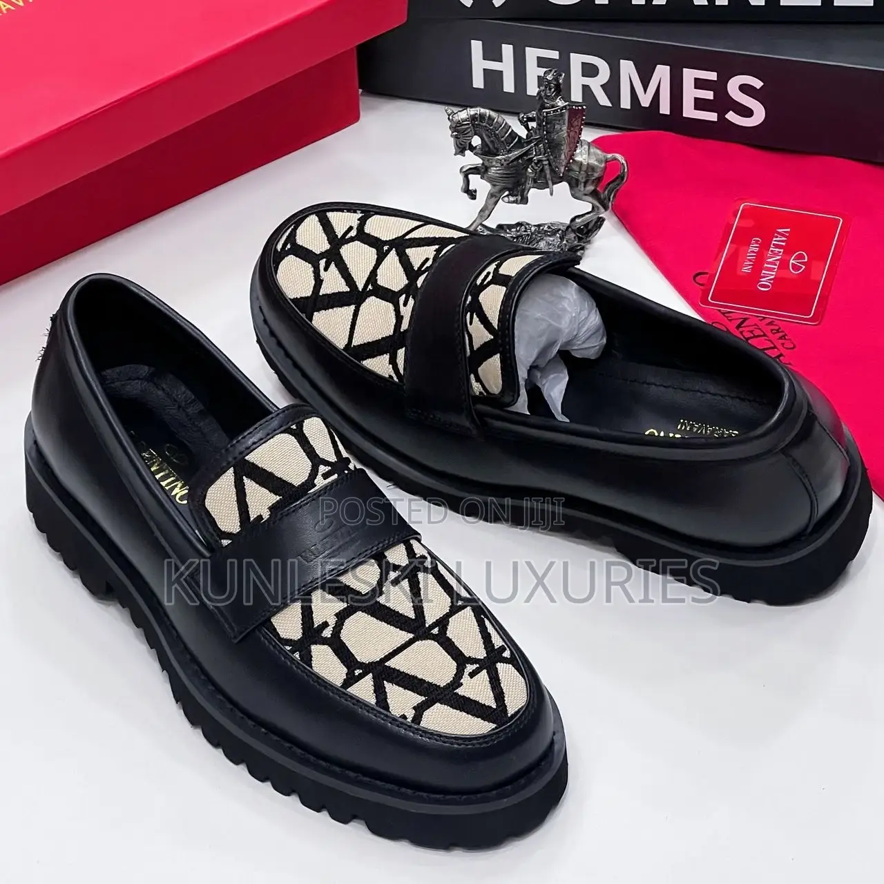 Original Valentino Garavani Loafers Leather Shoe for Men