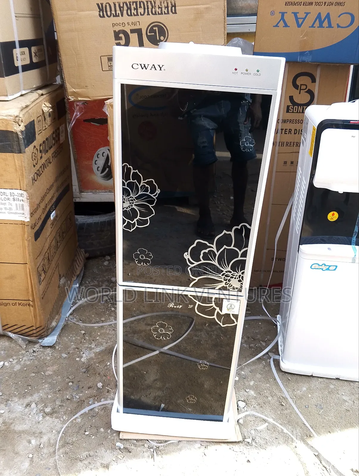 Cway Water Dispenser With Fridge and Freezer Compartment