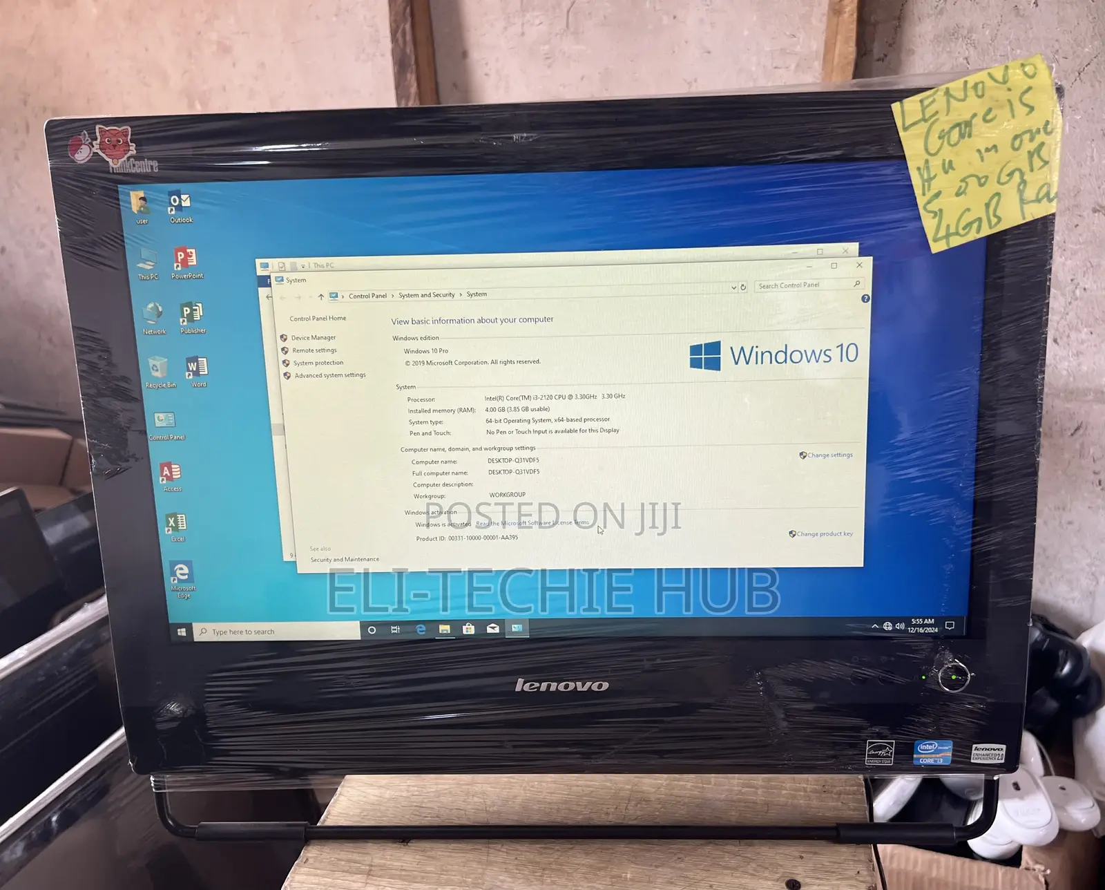 Desktop Computer Lenovo ThinkCentre 24 8GB Intel Core I3 HDD 500GB