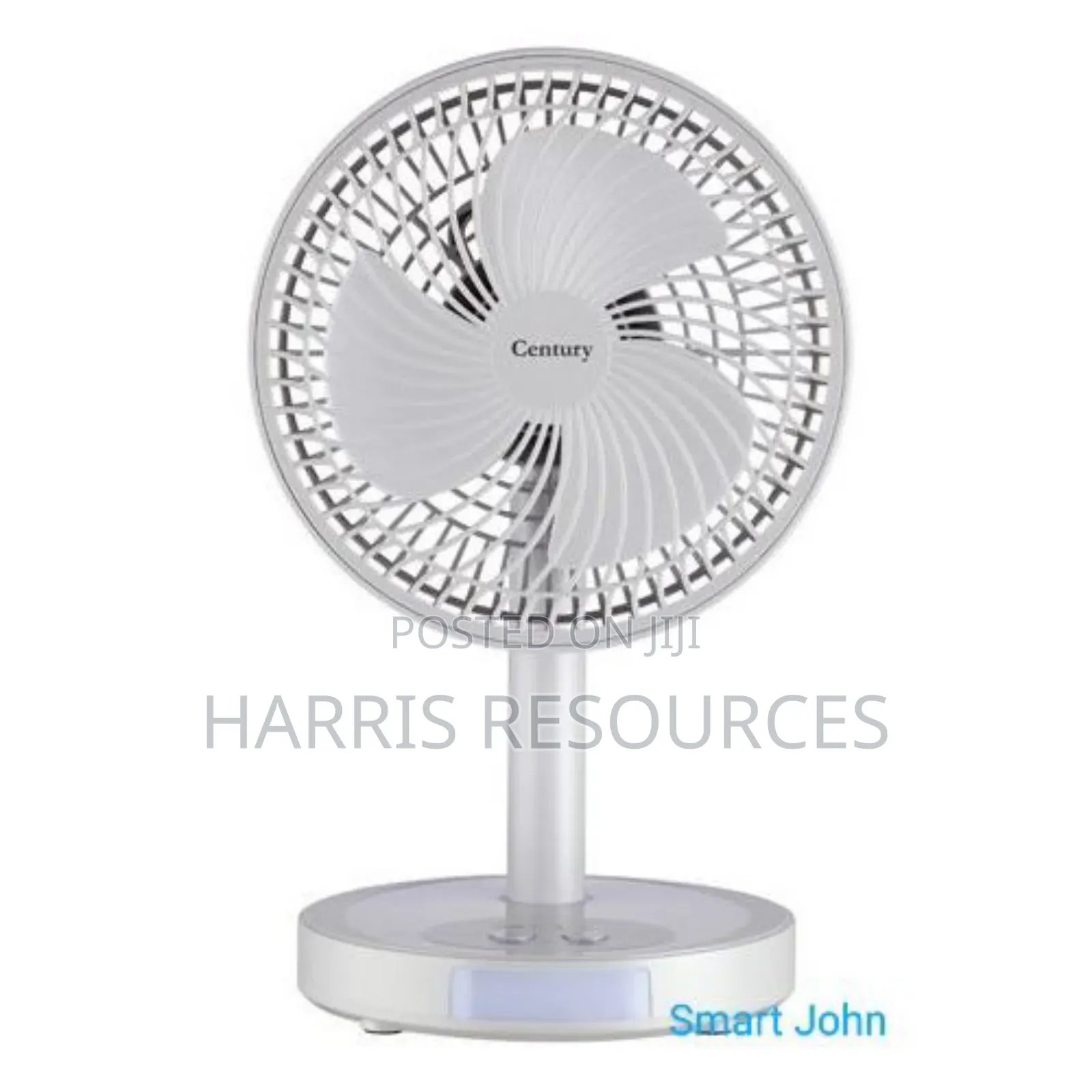 Century 8" Rechargeable Table Fan With LED Light
