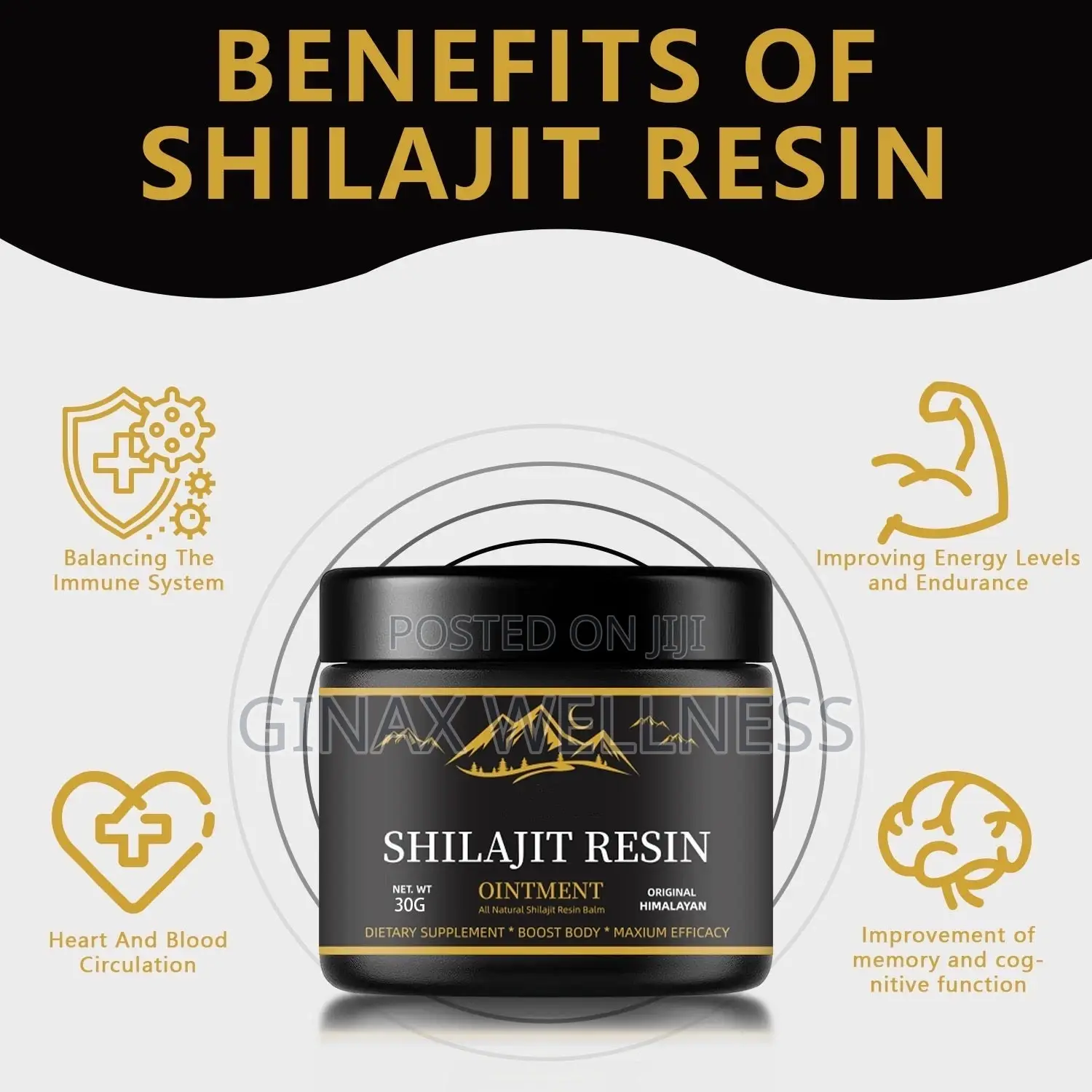 Himalayan Shilajit Resin for Energy, Cognition and Immunity (30grams)