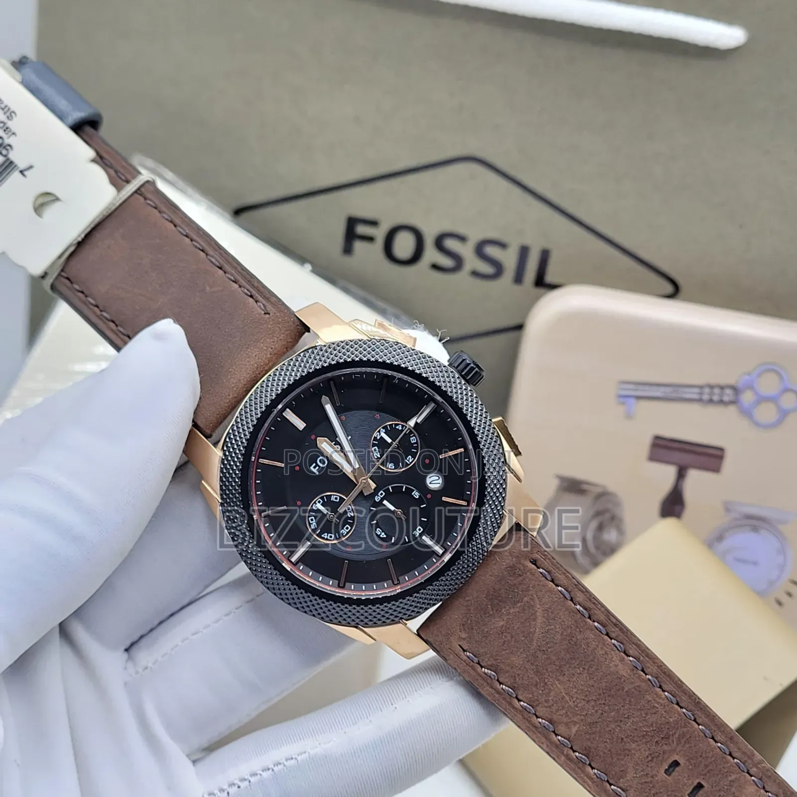 Original Fossil Leather Strap Watch Available in Store