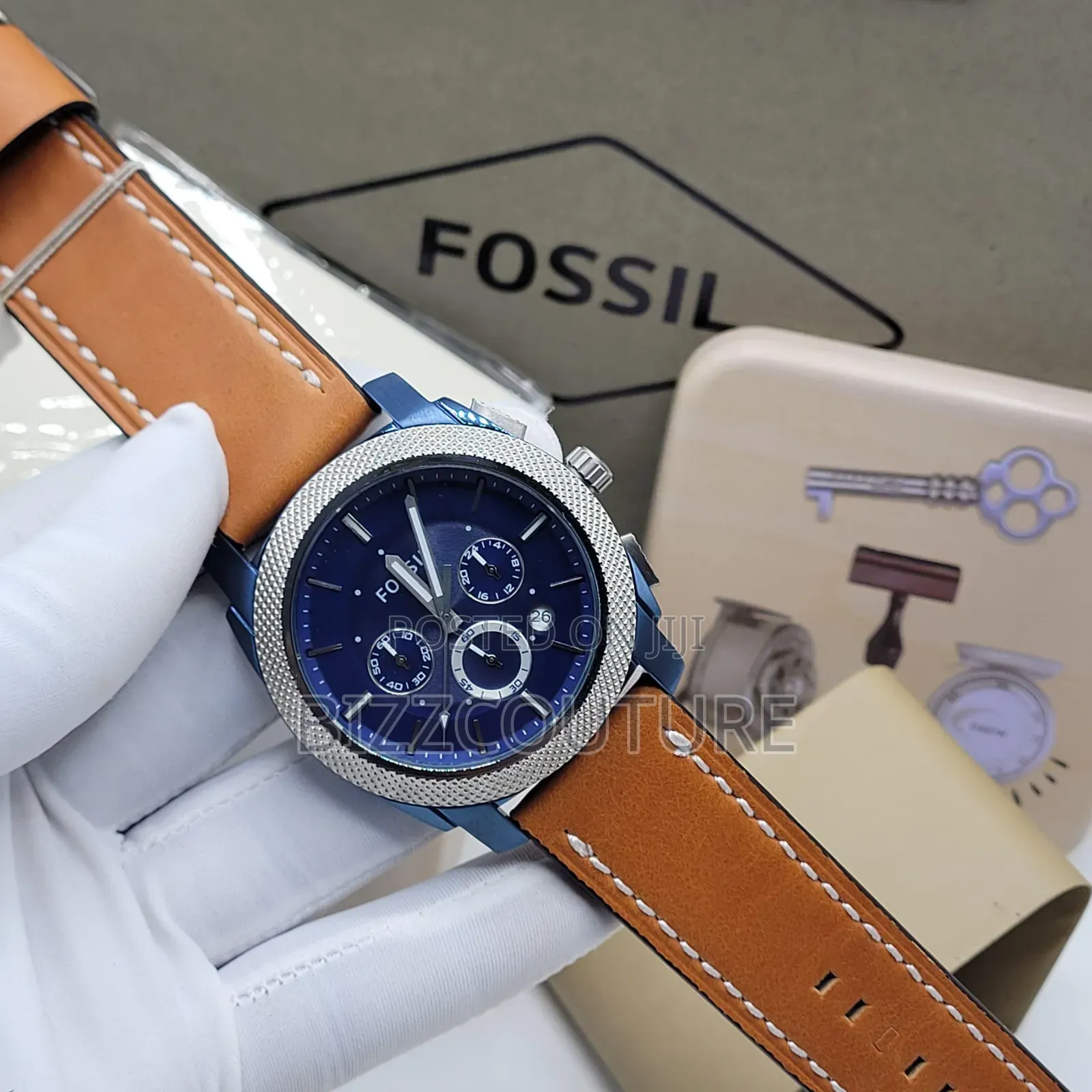 Original Fossil Leather Strap Watch Available in Store