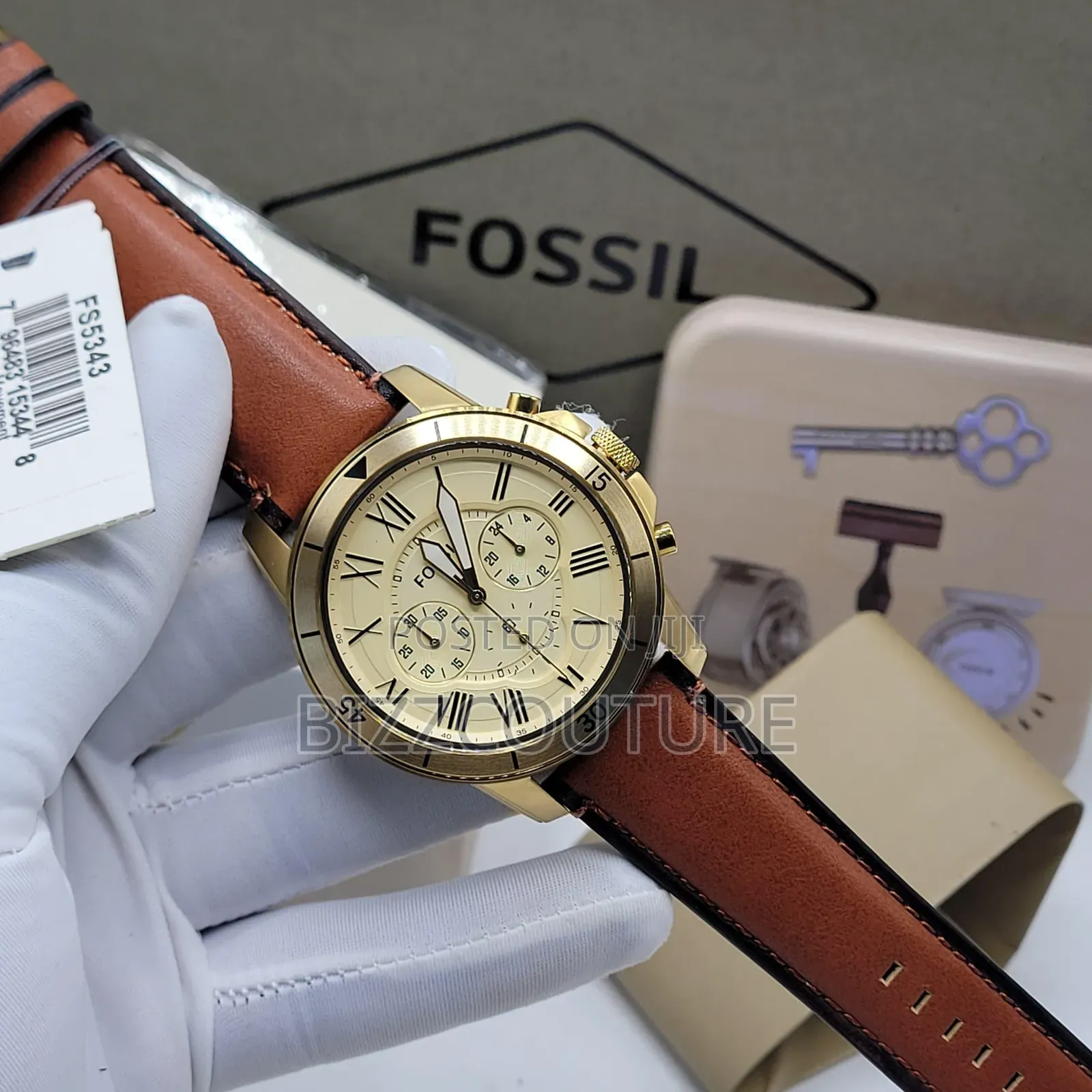 Original Fossil Leather Strap Watch Available in Store