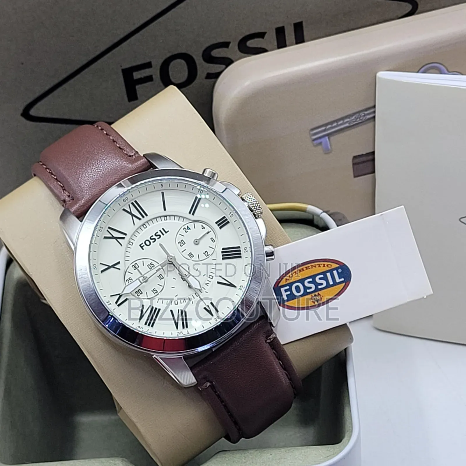 Original Fossil Leather Strap Watch Available in Store