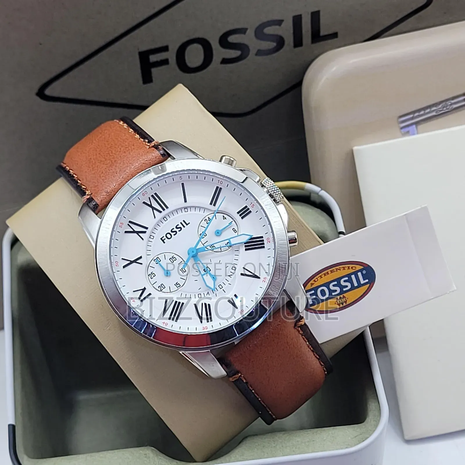 Original Fossil Leather Strap Watch Available in Store