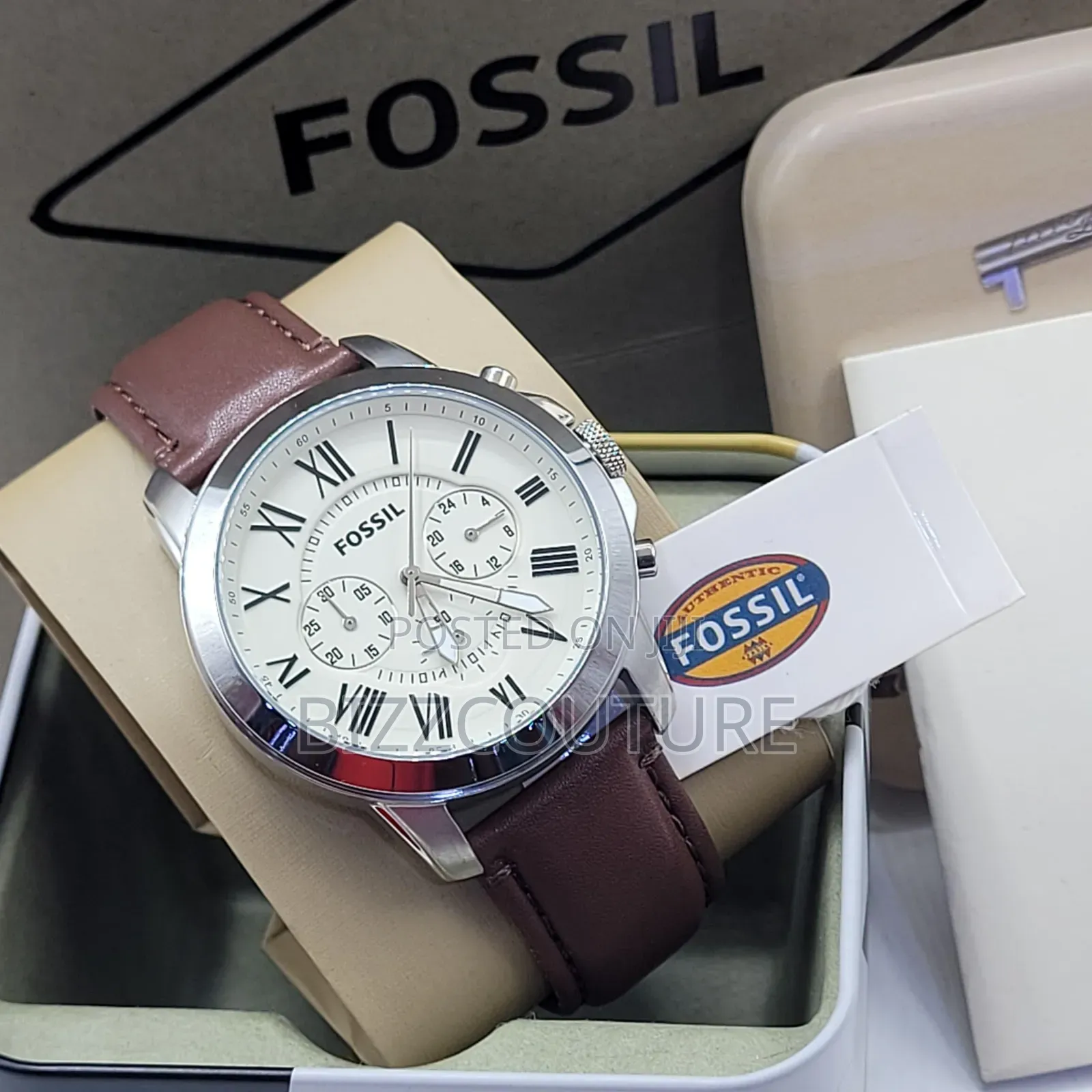 Original Fossil Leather Strap Watch Available in Store