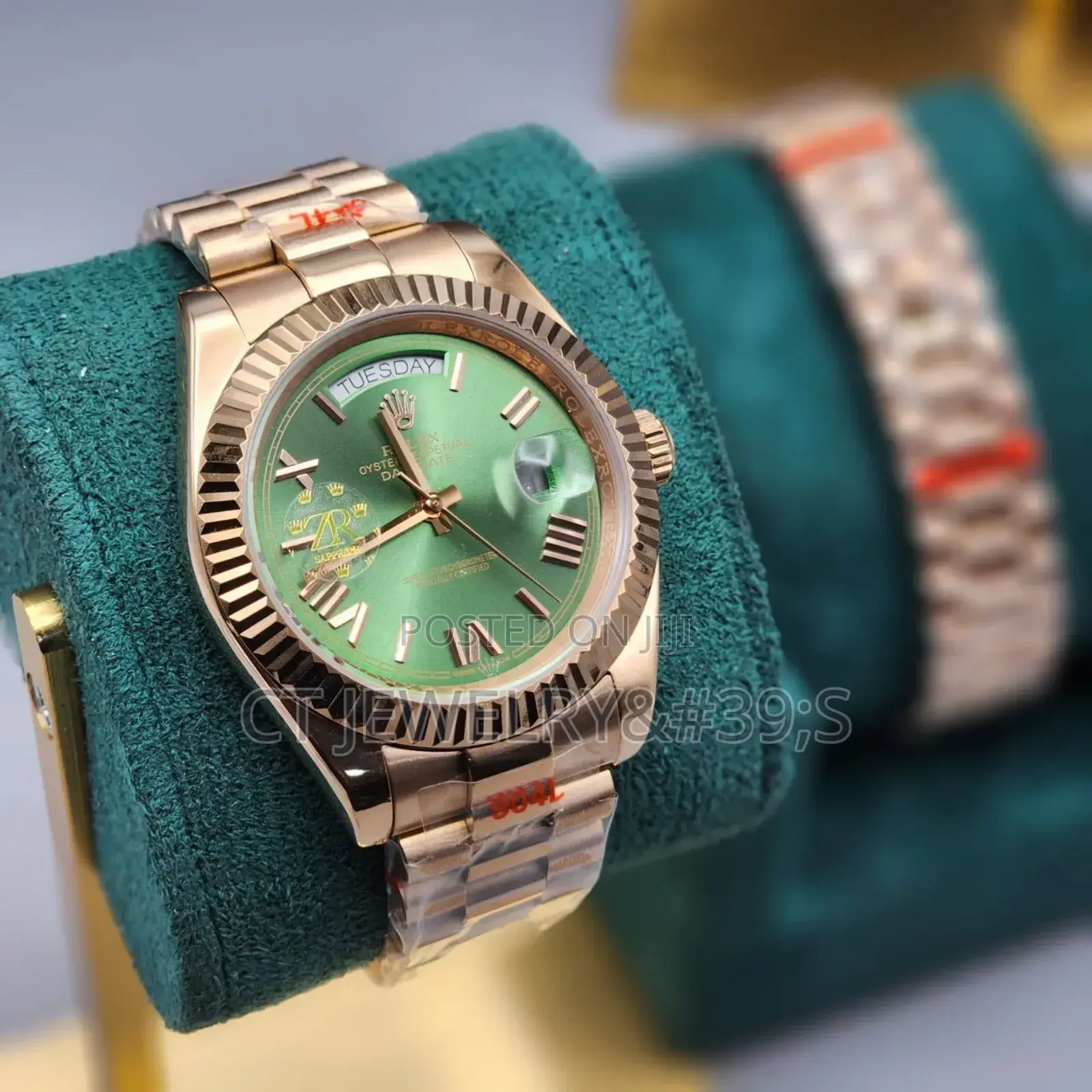 Rolex Daydate Oyster Perpetual Green Dial Silver/Rose Gold