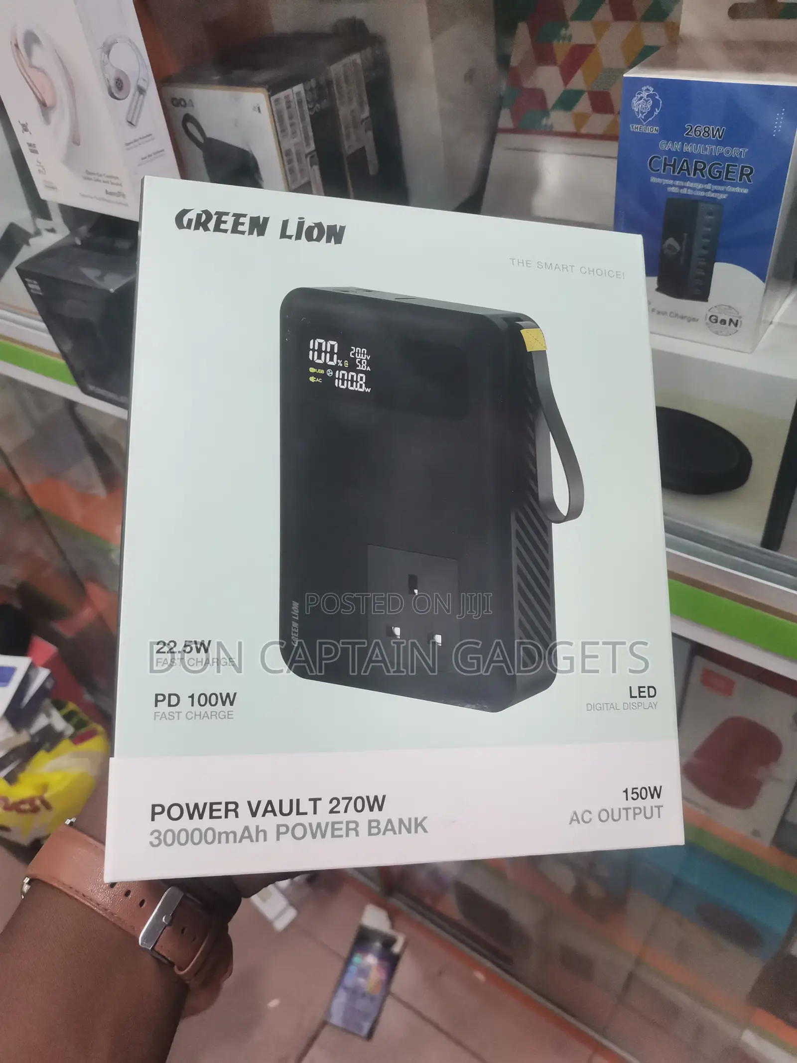 Green Lion Laptop Power Bank 270W / 30000mah a/C Output