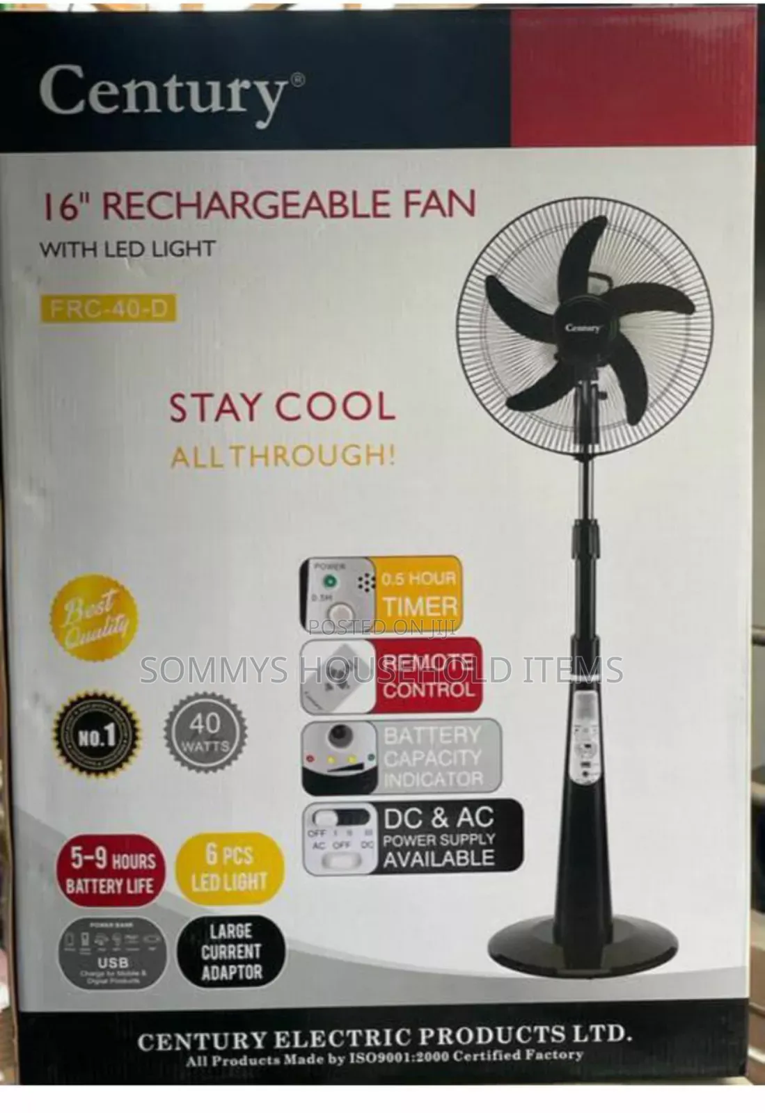 16 Inches Century Rechargeable Fan