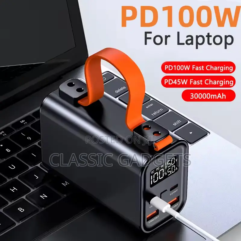 Dkings 30000mah 100w Portable Laptop Power Bank With Light