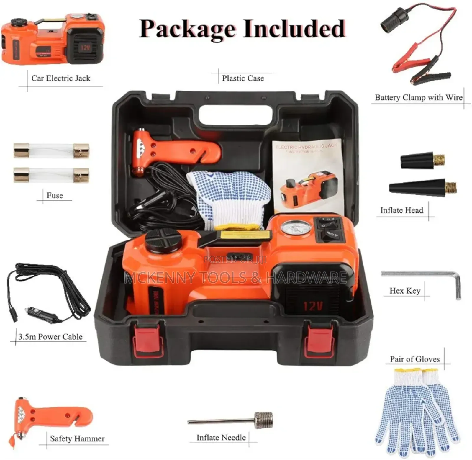 5T Auto Electric Hydraulic Floor Jack Lift Double Motor