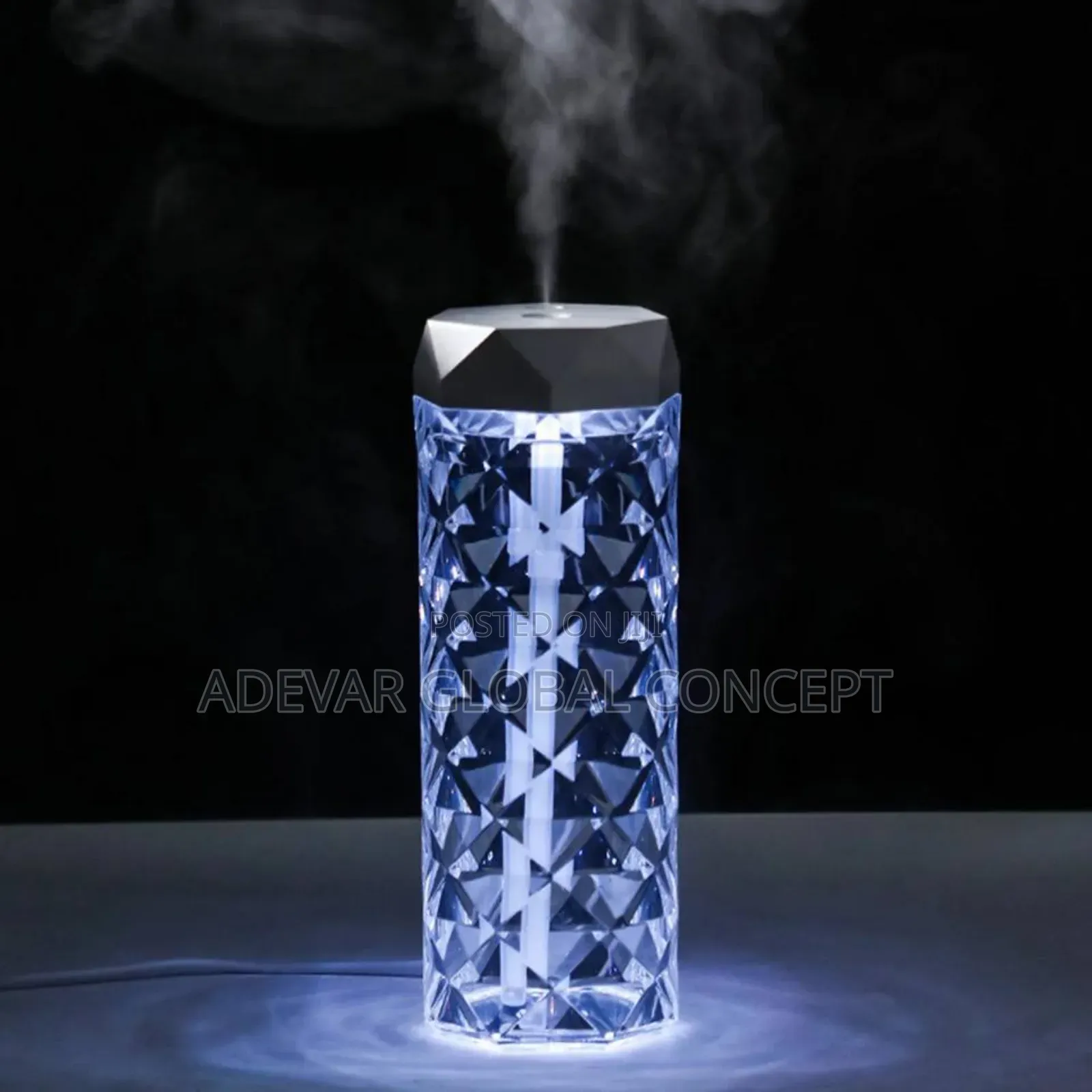 1l Crystal Humidifier Usb Air Purifier Diffuser Night Lamp