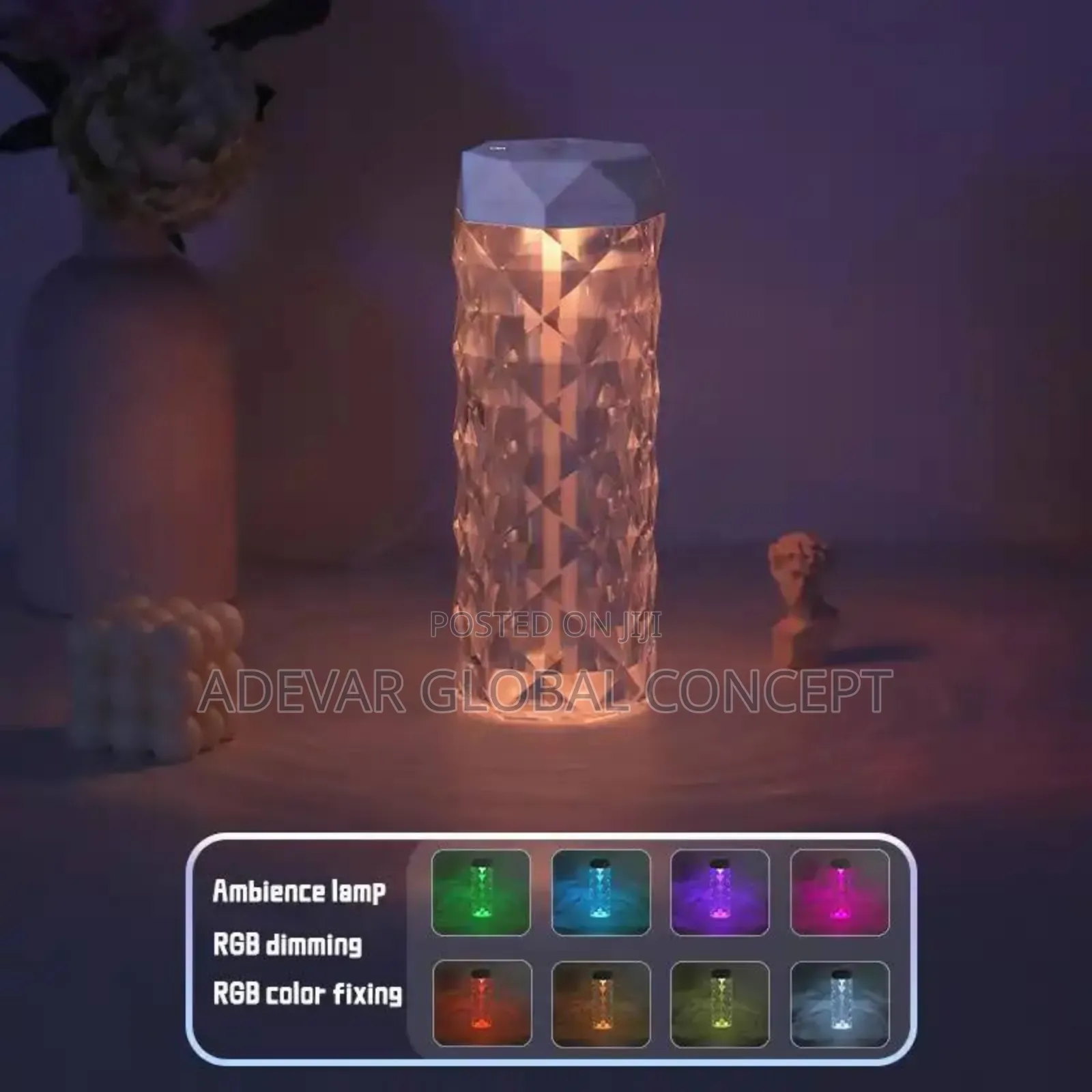 1l Crystal Humidifier Usb Air Purifier Diffuser Night Lamp