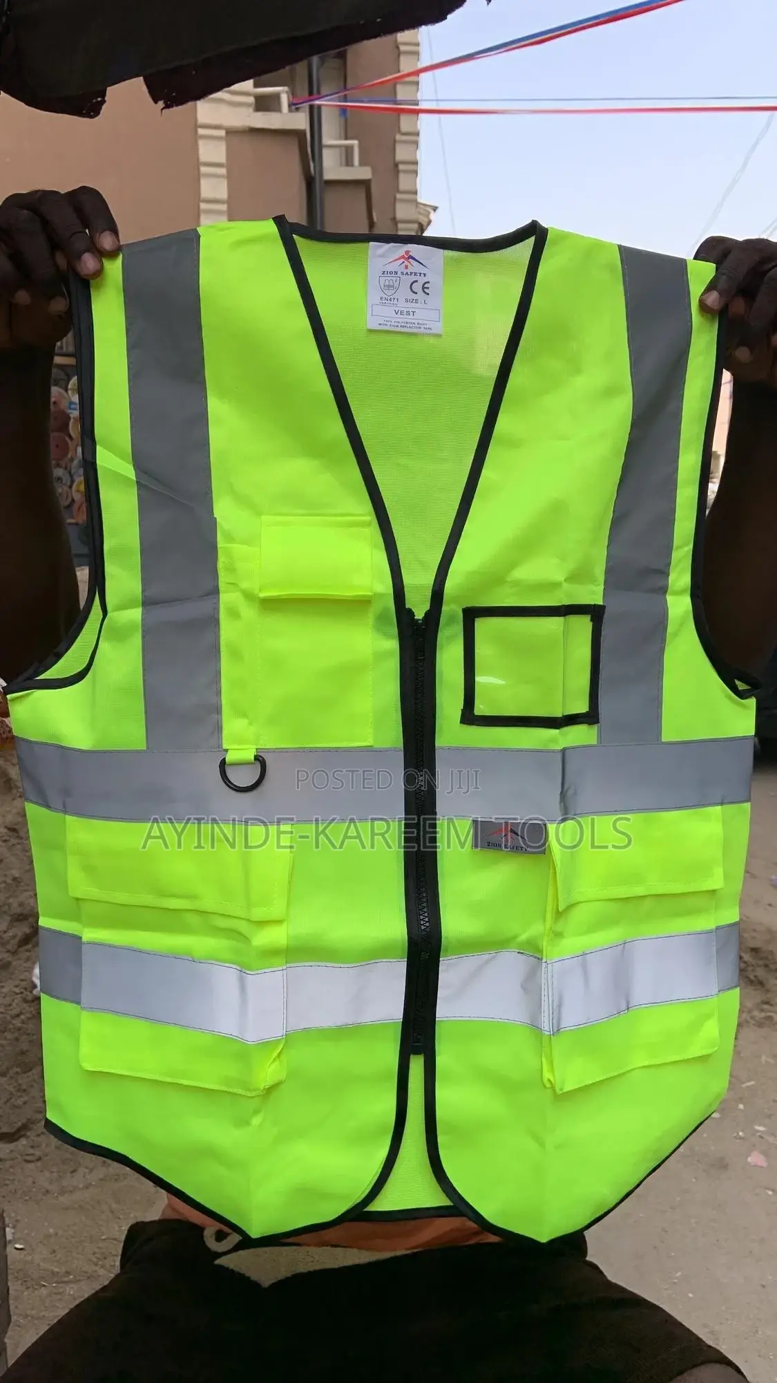 Reflective Jacket With Reflective Tape And Side Pockets