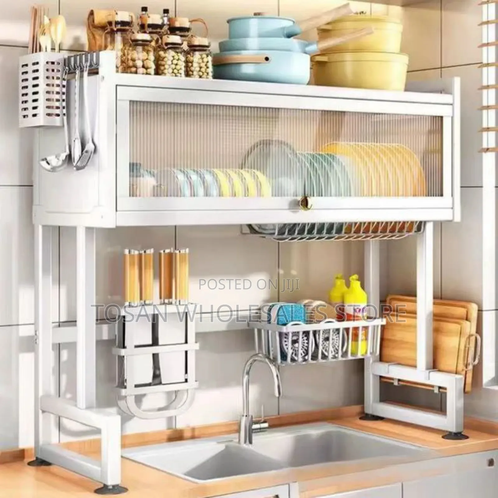 Luxury Kitchen Sink Rack With Cabinet Door(BIG)