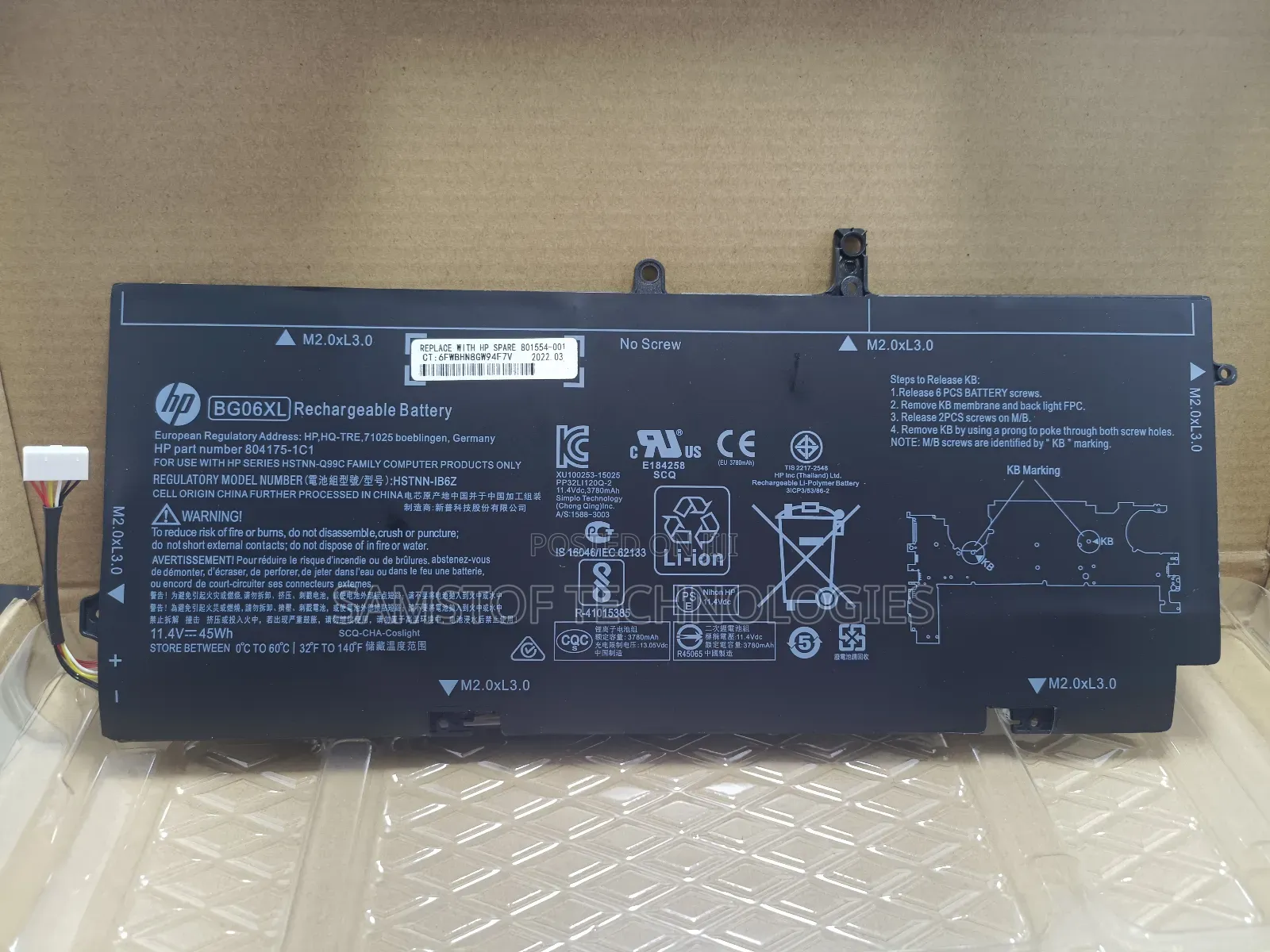 Hp Elitebook 1040 G3 Series Laptop Battery(BG06XL,BG06045XL)