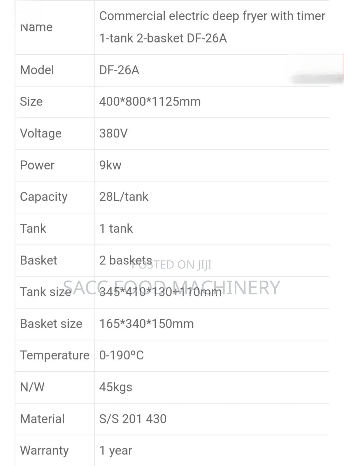 1 Tank 2 Basket Electric Deep Fryer