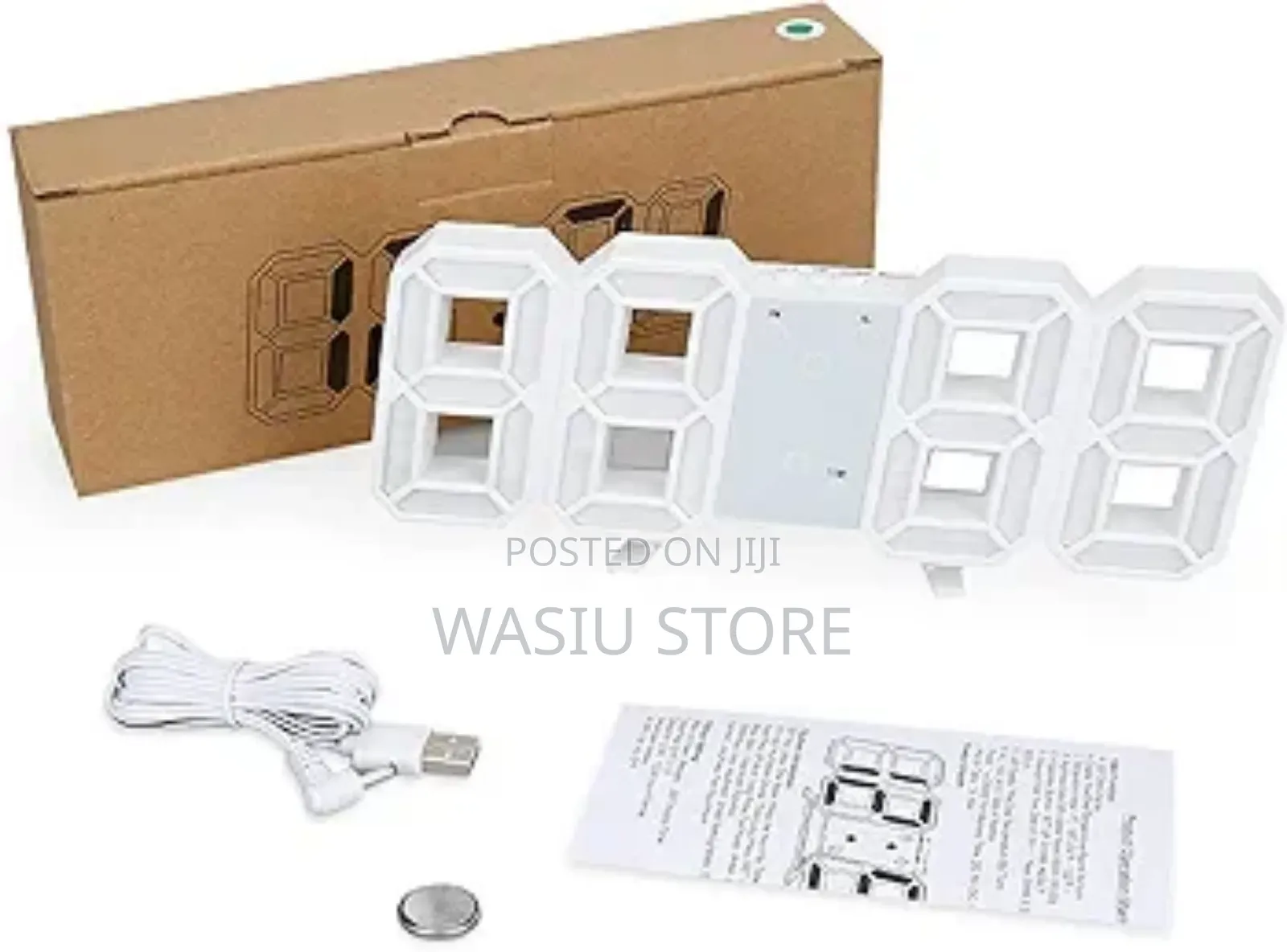 Digital 3D White LED Alarm Clock
