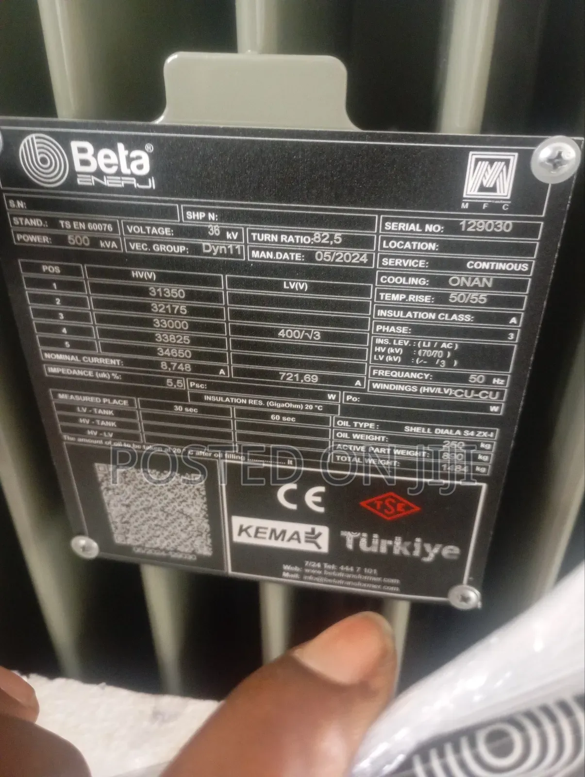 500kva/33kv (Beta Enerji) High Quality Power Transformers