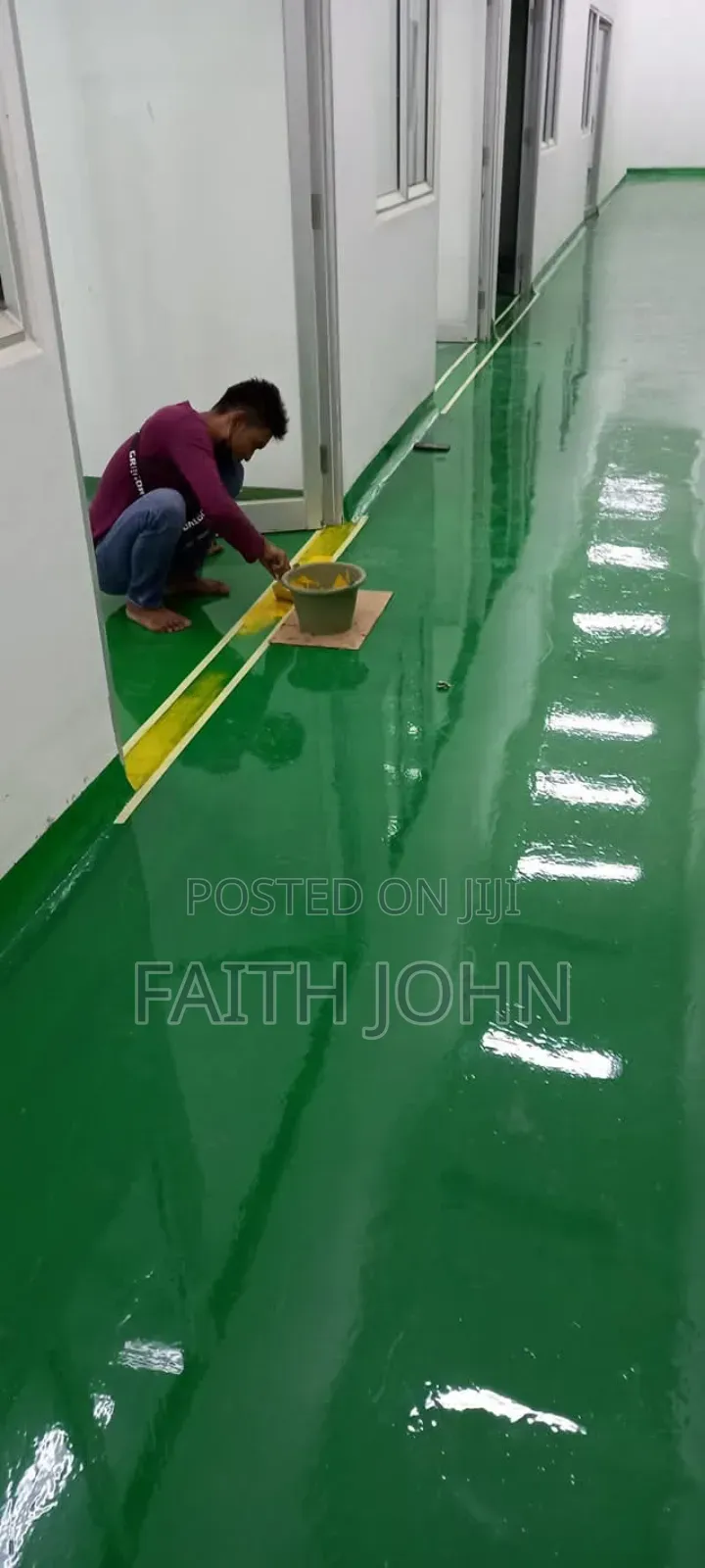 Green and Blue Industrial Epoxy Flooring