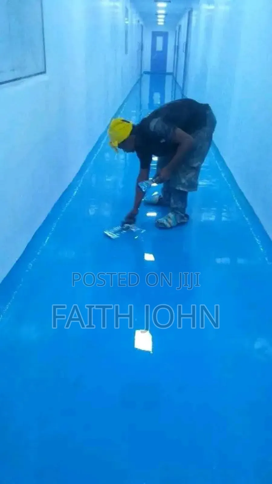 Green and Blue Industrial Epoxy Flooring