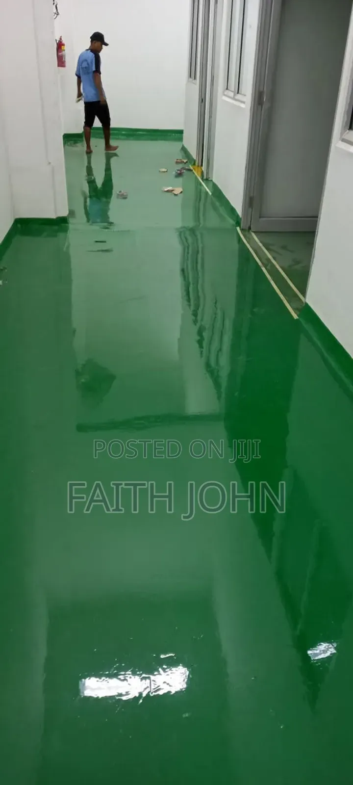 Green and Blue Industrial Epoxy Flooring