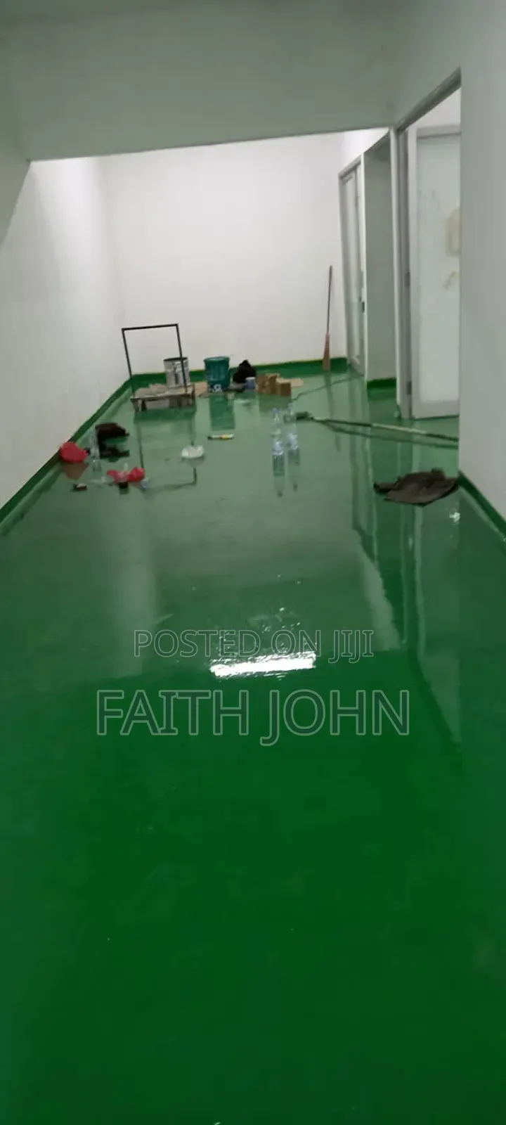 Green and Blue Industrial Epoxy Flooring