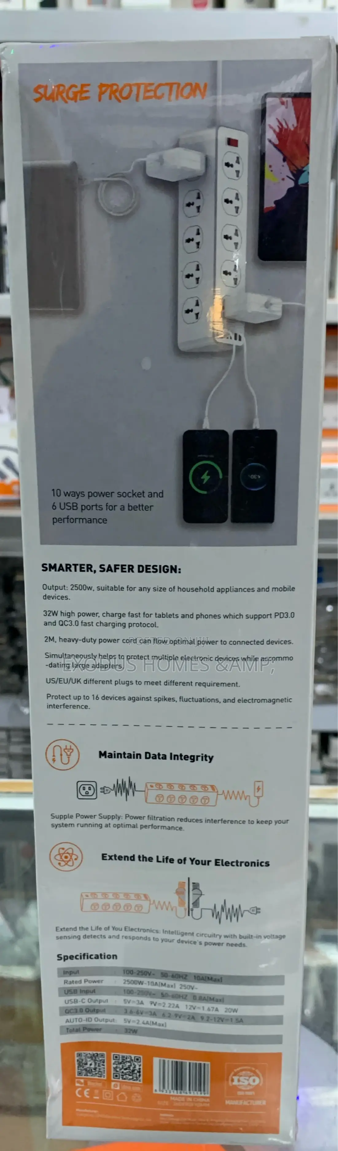 Ldnio Sc10610 Power Socket Pd Qc 3.0 5 USB a 1 USB C 10