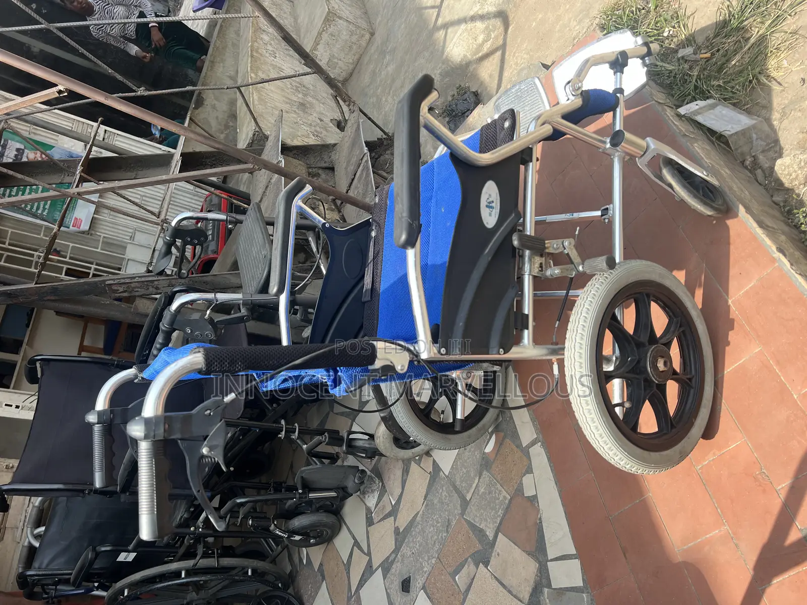 Standard Blue Pushing Wheelchair