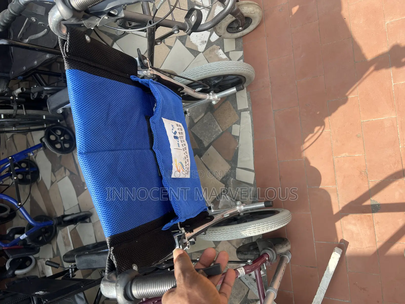 Standard Blue Pushing Wheelchair