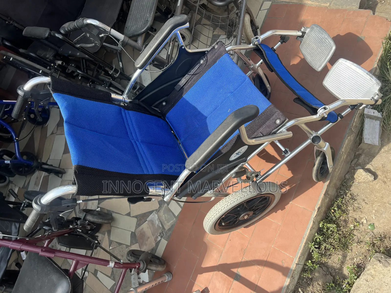Standard Blue Pushing Wheelchair
