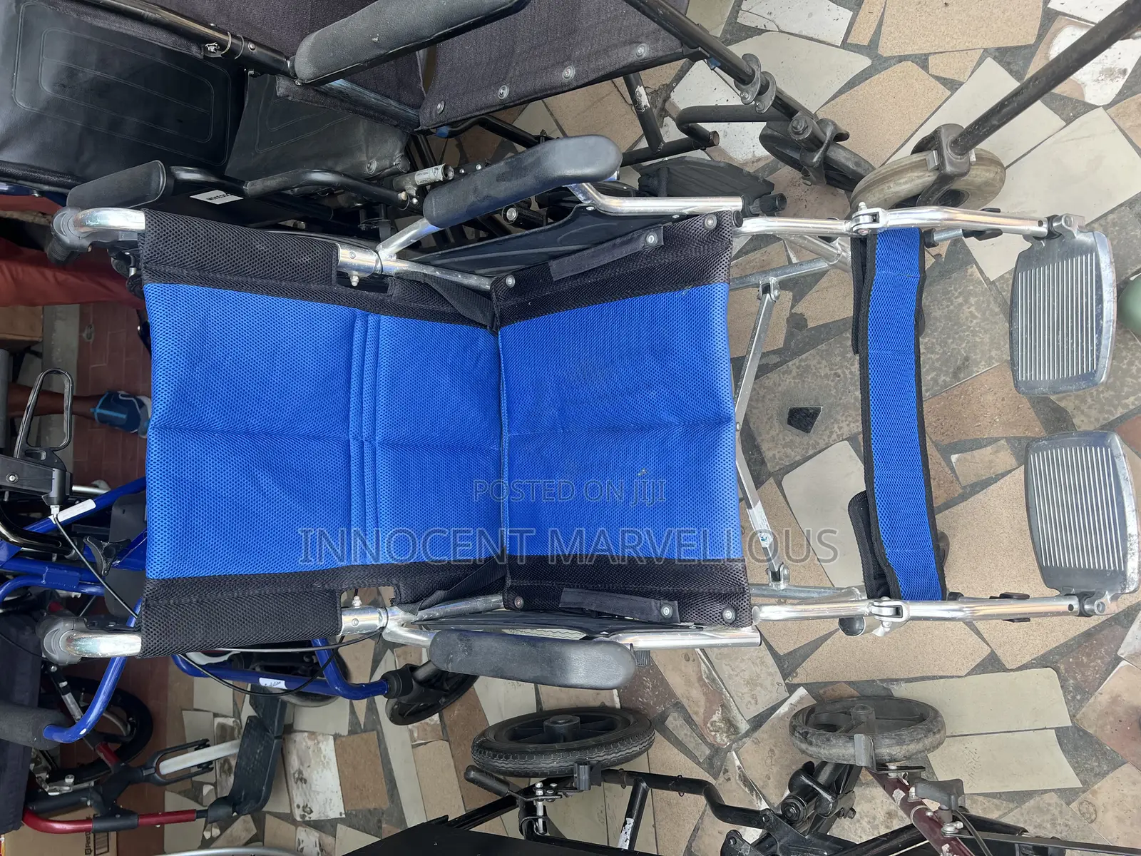 Standard Blue Pushing Wheelchair