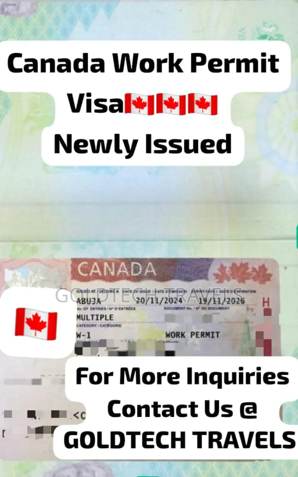 Canada Working Visa Package Available