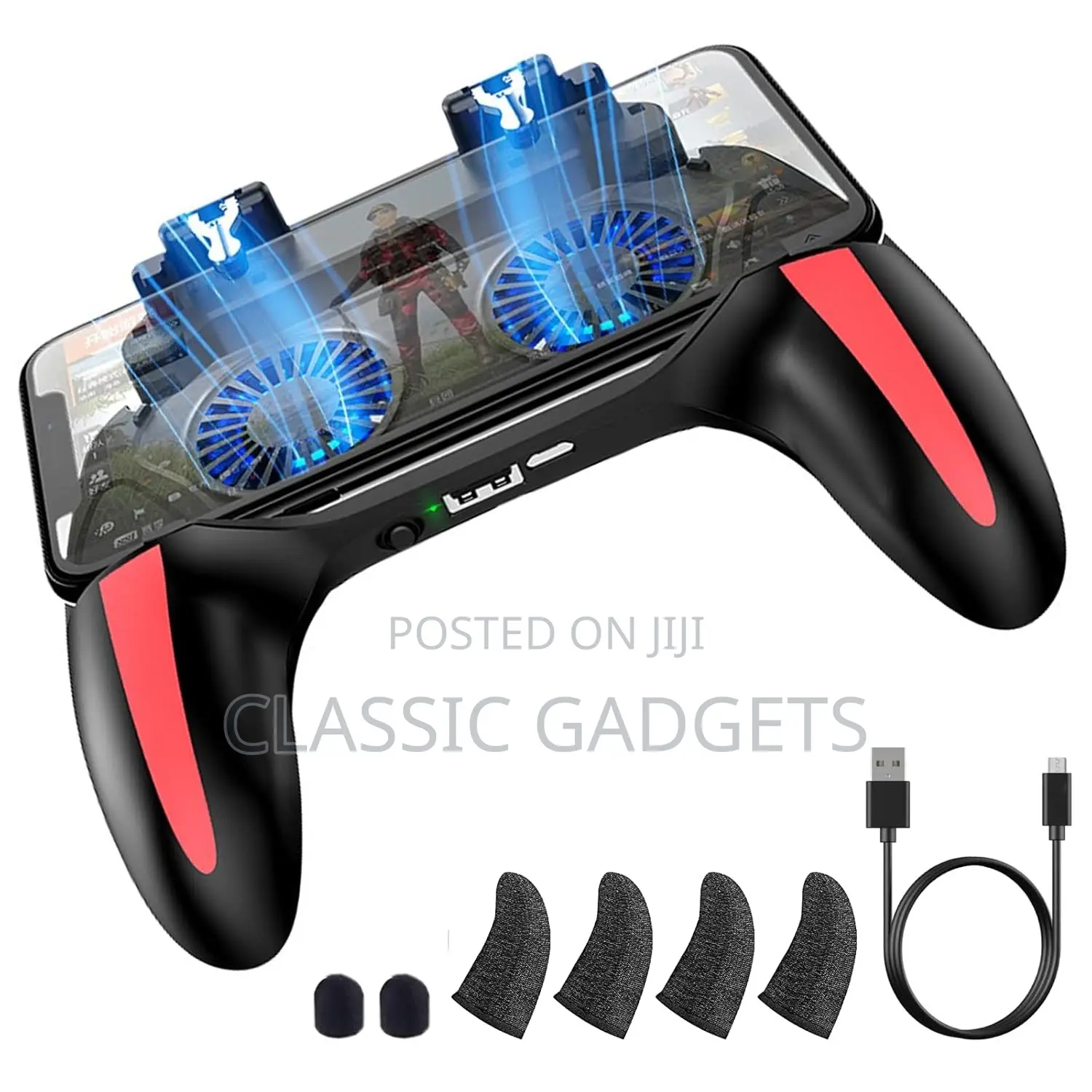 Mobile Game Controller With Cooling Fan and Trigger