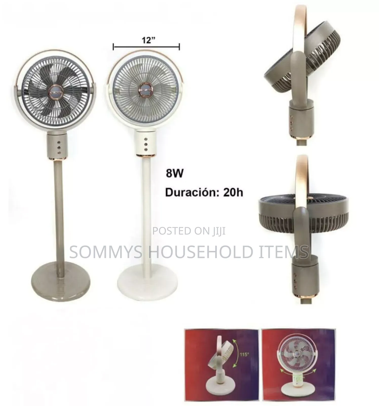 12" Rechargeable Fan