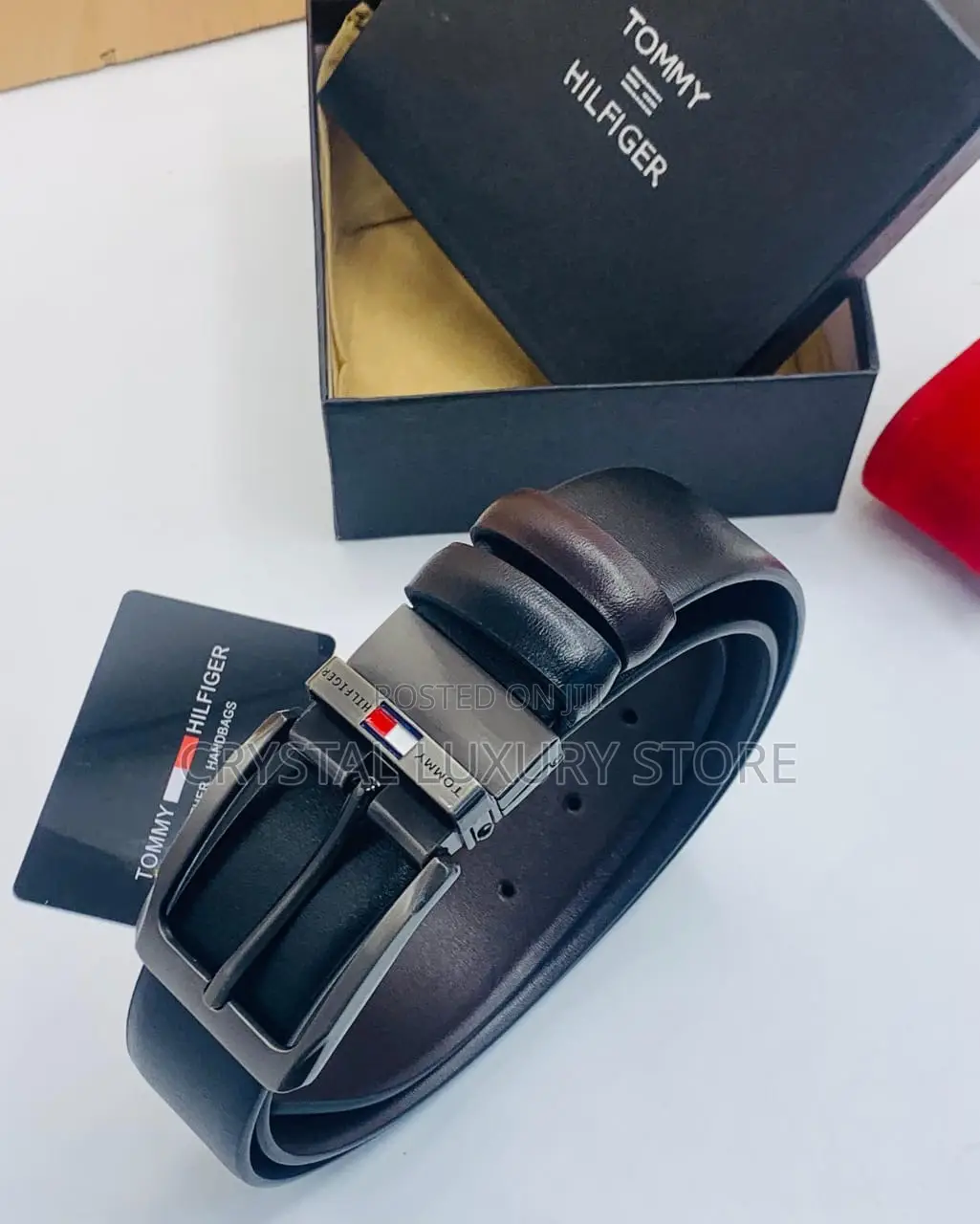 Two Sides Tommy Hilfiger Quality Luxury Genuine Leather Belt