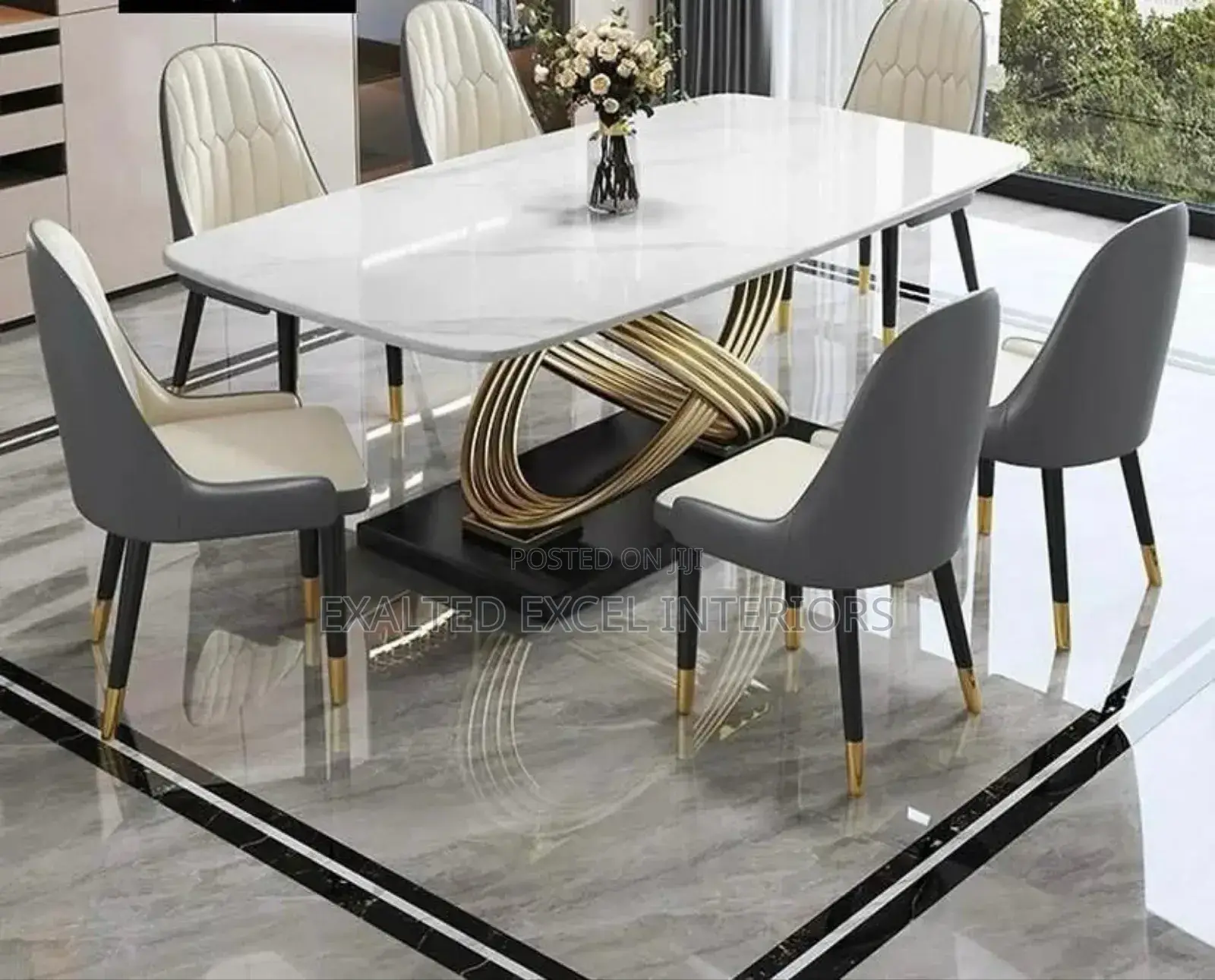 Elegant 6 Seater Marble Dining Set Perfect for Modern Homes