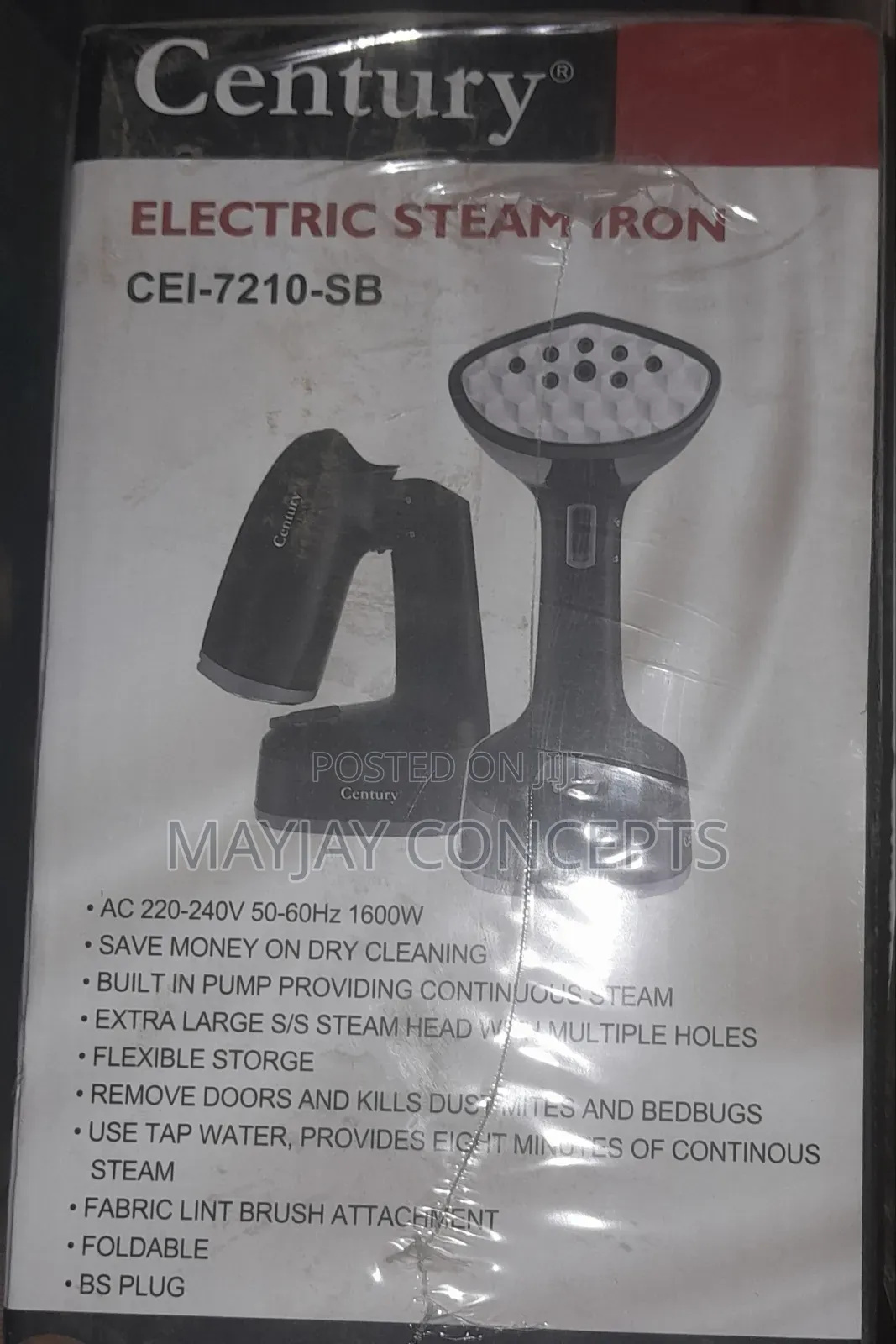 Century Electric Steam Iron With Built-in Pump-cei-7210-sb