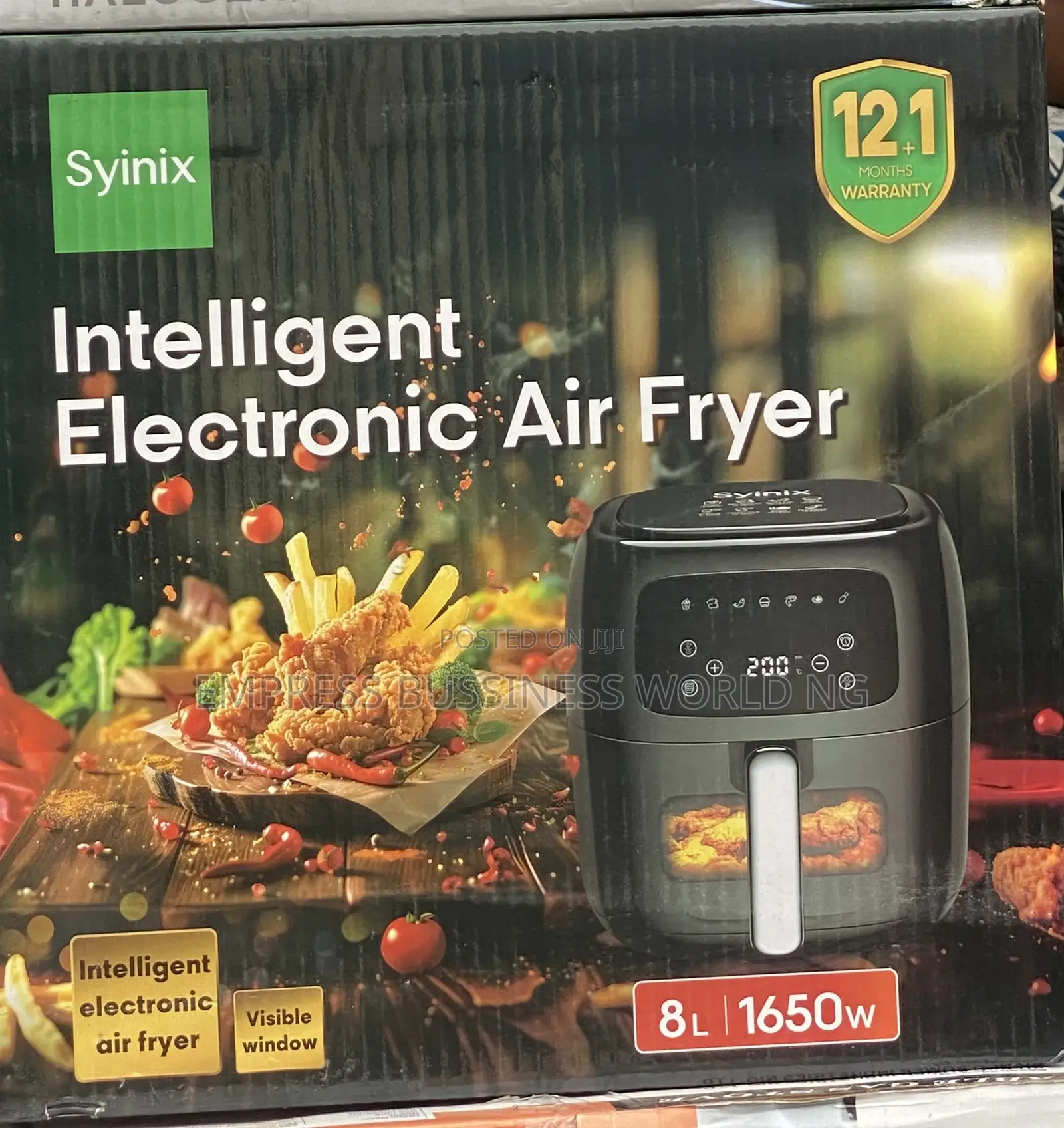 Synix Intelligent Air Fryer- 8 Liters- 1650w