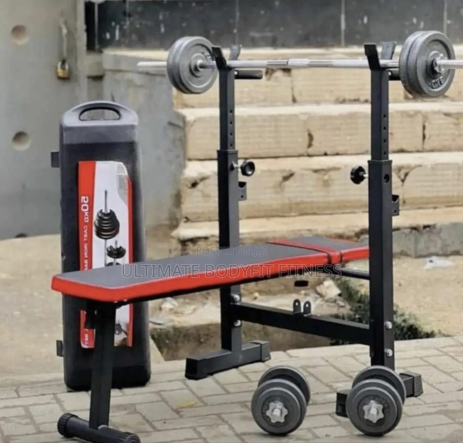 Brand New Flat Weight Bench With 50kg Box